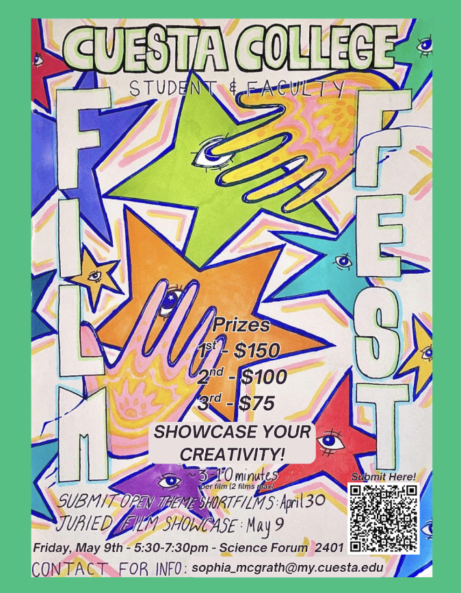 The flyer for the Cuesta College Short Film Festival on May 9. Courtesy of Hannah Emmack
